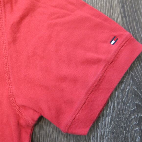 TOMMY HILFIGER Short Sleeve T Shirt Size L Men's Logo Cotton Red Preppy Casual - Picture 3 of 8